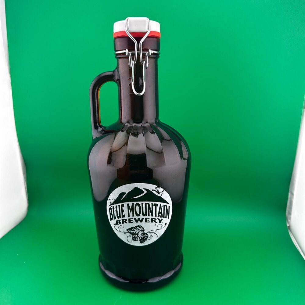 BLUE MOUNTAIN BREWERY RESEALABLE BEER GROWLER JUG VIRGINIA MOUNTAINS, 68 OZ, 2 L